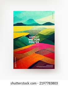 Creative abstract landscape. For postcards, covers, booklets, leaflets, etc. Vector.