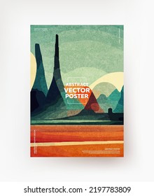 Creative abstract landscape. For postcards, covers, booklets, leaflets, etc. Vector.