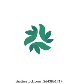 Creative Abstract Leaf Beauty Logo. Blattsymbol dynamische grüne Farbe 