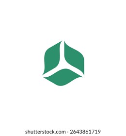 Creative Abstract Leaf Beauty Logo. leaf icon dynamic green color modern