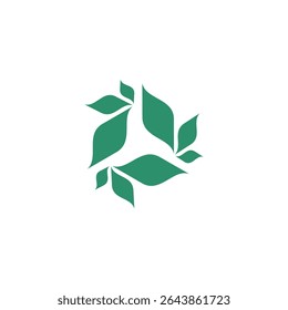 Creative Abstract Leaf Beauty Logo. leaf icon dynamic green color geometric