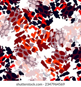 Creative abstract leopard skin seamless pattern. Textured camouflage background. Trendy animal fur wallpaper. Design for fabric, textile, wrapping paper, cover, poster, Illustration