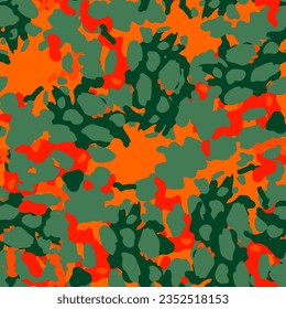 Creative abstract leopard skin seamless pattern. Textured camouflage background. Trendy animal fur wallpaper. Design for fabric, textile, wrapping paper, cover, poster, Illustration