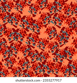 Creative abstract leopard skin seamless pattern. Textured camouflage background. Trendy animal fur wallpaper. Design for fabric, textile, wrapping paper, cover, poster, Illustration