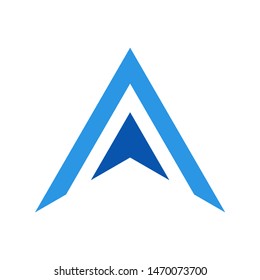 Creative abstract letter A and arrow logo design vector
