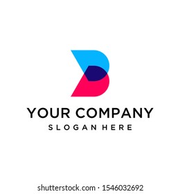 Creative abstract letter B logo design vector