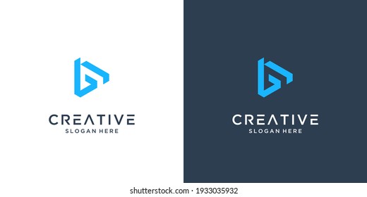 Creative abstract letter B logo design template