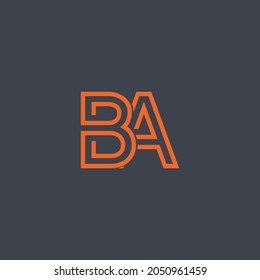 Creative abstract letter BA initials logo icon with minimal style