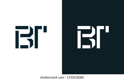 Logo de BT de una carta creativa abstracta.