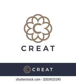 Creative Abstract Letter C With Flower Shape Logo Design Template for Brand Identity