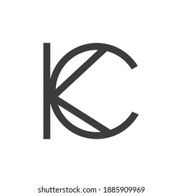 Creative abstract letter ck logo design. Linked letter kc logo design.