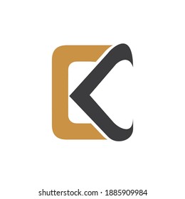 Diseño del logotipo de letras abstractas creativas ck. Diseño del logotipo de kc de letras vinculadas.