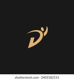 Diseño del logotipo de letra abstracta creativa para niños D, diseño del logotipo de la letra D vinculada,
