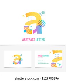 Creative abstract Letter a design vector template on The Business Card Template. Abstract Colorful Alphabet .Friendly funny ABC Typeface. Type Characters.EPS10