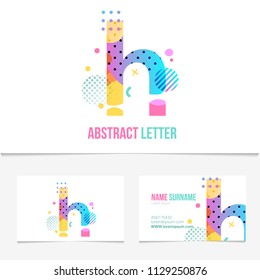 Creative abstract Letter h design vector template on The Business Card Template. Abstract Colorful Alphabet .Friendly funny ABC Typeface. Type Characters.EPS10