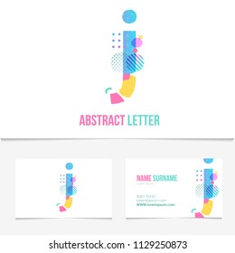 Creative abstract Letter j design vector template on The Business Card Template. Abstract Colorful Alphabet .Friendly funny ABC Typeface. Type Characters.EPS10