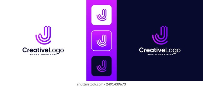 Creative Abstract Letter J Logo design, vector template