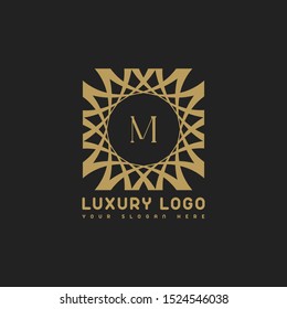 creative abstract letter m logo icon with luxury design in vector