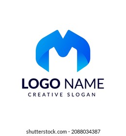 Elementos de plantilla de diseño de icono del logotipo Carta M abstracta creativa.
