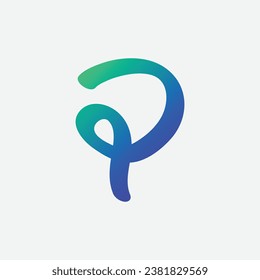 creative abstract letter P gradient color logo design