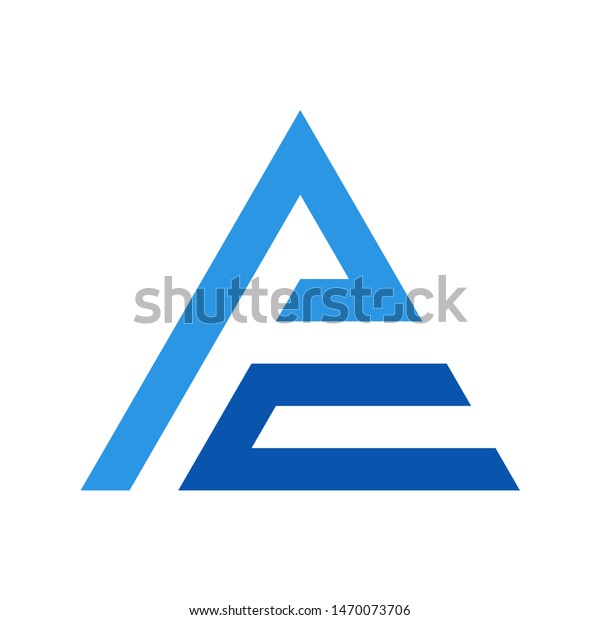 Creative Abstract Letter Pc Triangle Shape Stock Vector Royalty Free