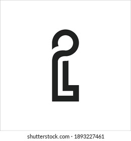 Creative abstract letter pl logo design. Linked letter lp logo design.