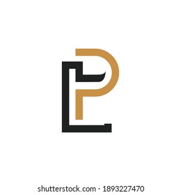 Creative abstract letter pl logo design. Linked letter lp logo design.