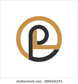 Creative abstract letter pl logo design. Linked letter pl logo design with border.