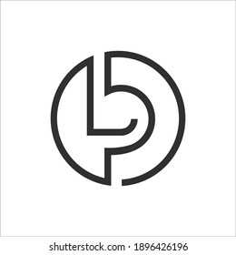 Creative abstract letter pl logo design. Linked letter pl logo design with border.