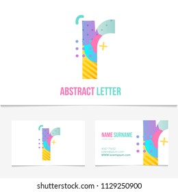 Creative abstract Letter r design vector template on The Business Card Template. Abstract Colorful Alphabet .Friendly funny ABC Typeface. Type Characters.EPS10