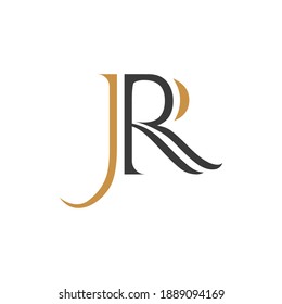 Diseño del logotipo rj de letras abstractas creativas. Diseño del logotipo de la letra vinculada de jr.