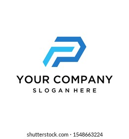 Creative abstract letter rp or pr logo design vector