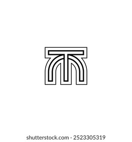 Creative abstract letter TM logo design. Linked letter MT logo design.