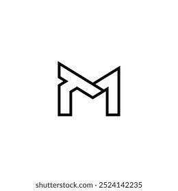 Diseño creativo del logotipo de la letra abstracta TM. Diseño del logotipo MT de la letra vinculada.