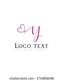Creative abstract letter Y love logo template, vector logo for business and company identity 