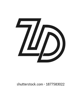 Diseño creativo del logotipo zd de letras abstractas. Diseño del logotipo de dz de letras vinculadas.