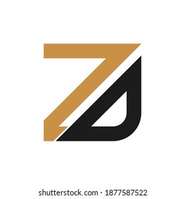 Creative abstract letter zd logo design. Linked letter dz logo design.