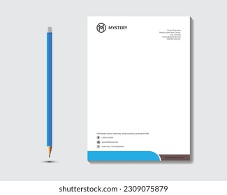 Licencia creativa abstracta de membrete degsin. Letrero profesional de negocios, diseño de folletos de boletines de revistas.