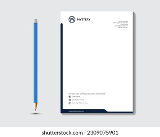 Licencia creativa abstracta de membrete degsin. Letrero profesional de negocios, diseño de folletos de boletines de revistas.