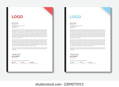 Creative abstract letterhead degsin. Professional business letterhead, newsletter magazine poster brochure design.