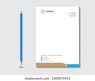 Licencia creativa abstracta de membrete degsin. Letrero profesional de negocios, diseño de folletos de boletines de revistas.