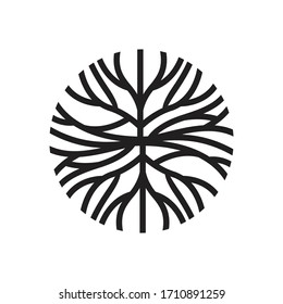 Creative abstract Life root on white background vector logo design template. 