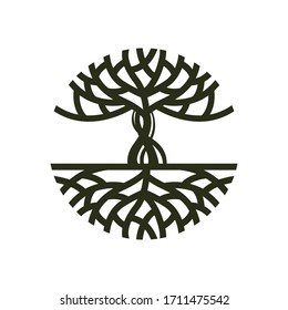 Creative abstract Life root on white background vector logo design template. 