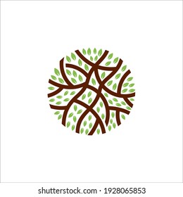 Creative abstract life root on white background vector logo design template 