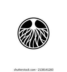 Creative abstract life rooted on white background vector logo design template