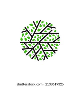 Creative abstract life rooted on white background vector logo design template