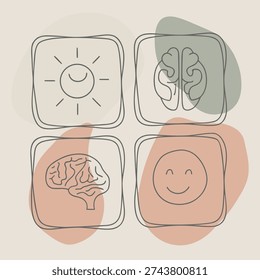 Creative abstract line icons