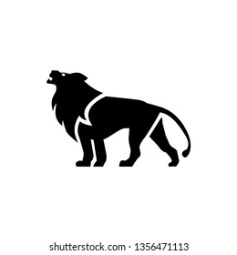 Creative Abstract Lion Logo Design Illustration - Vector - Lion looked up -logo design