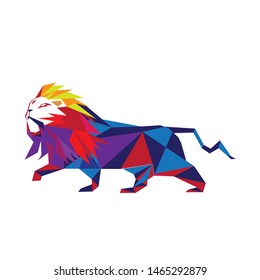 Creative Abstract Lion Logo Design Illustration
