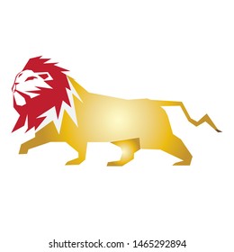 Creative Abstract Lion Logo Design Illustration
